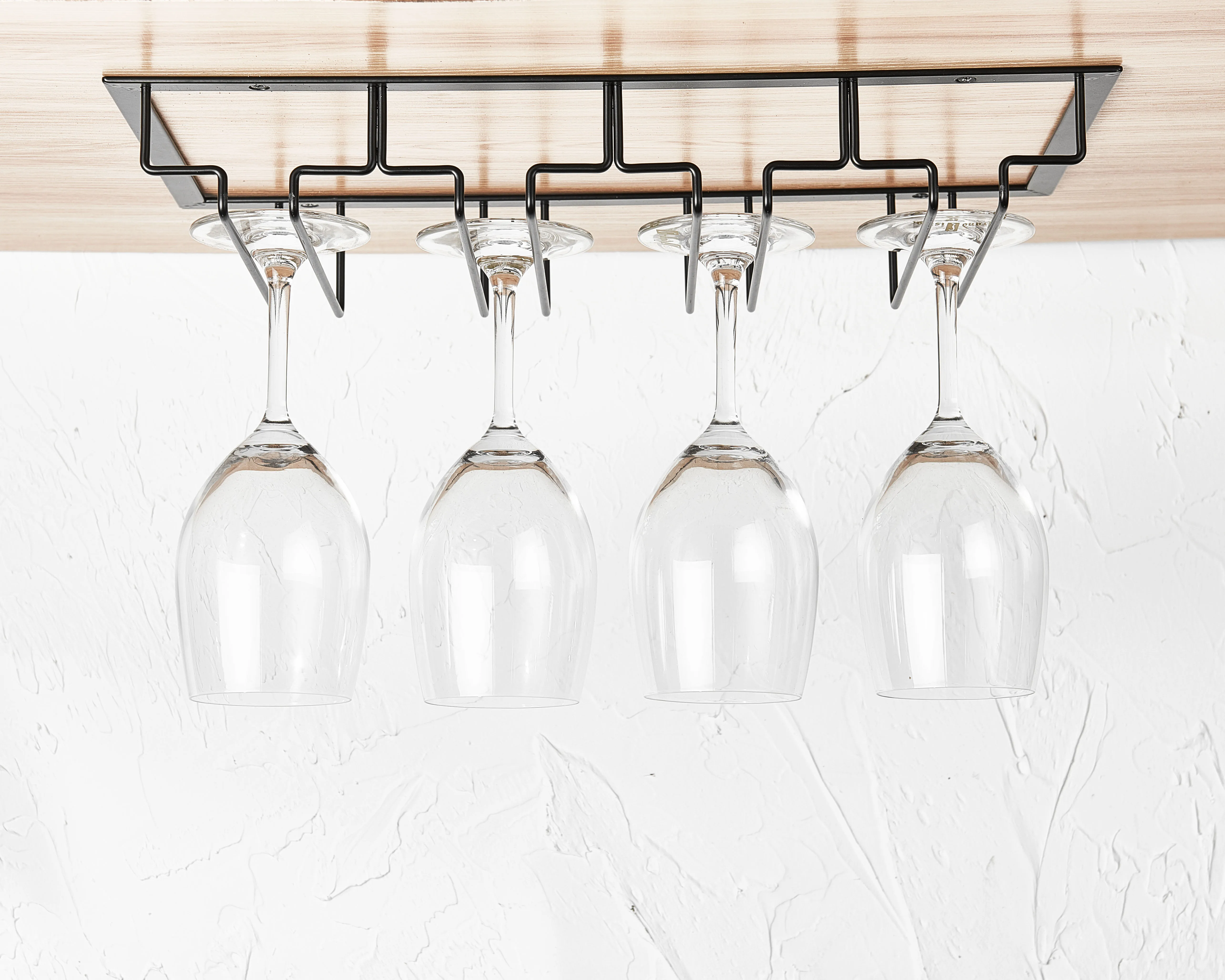Under Cabinet Stemware Wine Glass Holder Rack 12 Glasses Storage Hanger