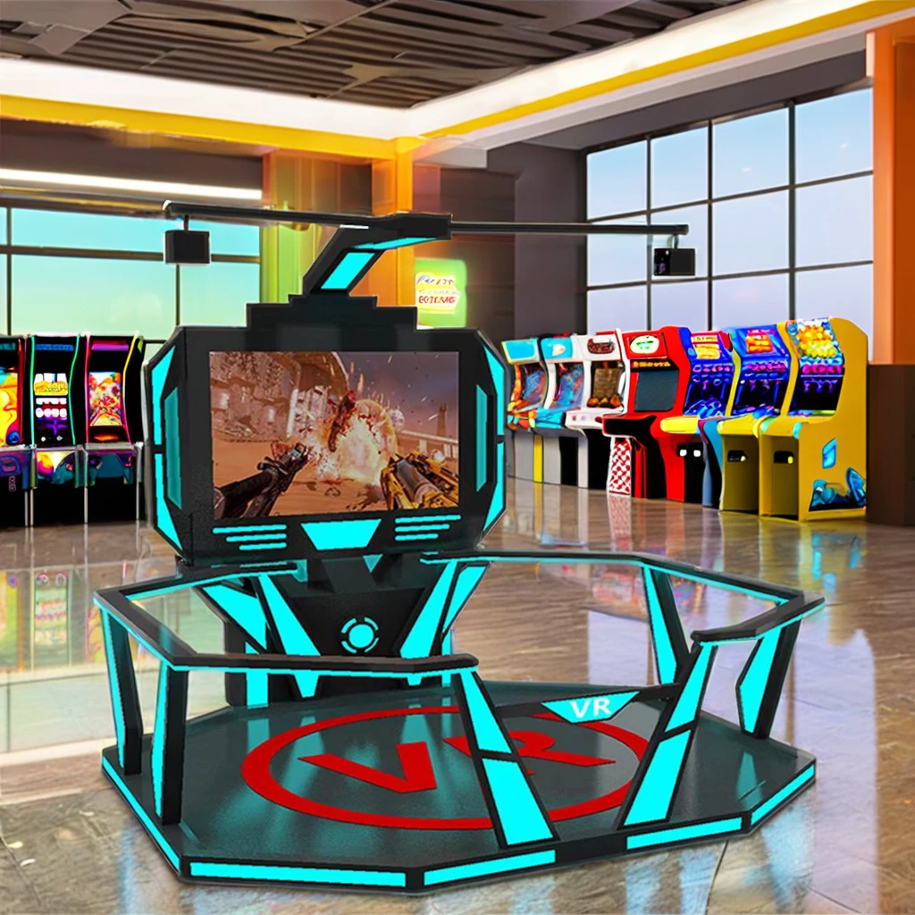 VR Battle Interactive Platform VR Online Simulation Equipment  VR Simulator Classic Black Octagonal Platform Indoor factory