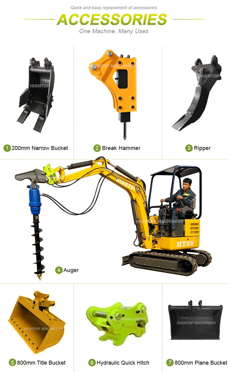 Chinese Cheap price yuchai Digger 2Ton Mini Excavator