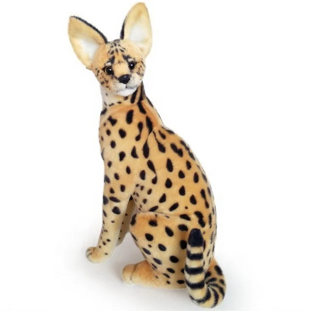 custom plush cat stuffed toy realistic stuffed sitting serval cat soft toy