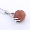 Wholesale Natural Gemstone Jewelry Round Reiki Pendulum Crystal Healing Stones Pendant
