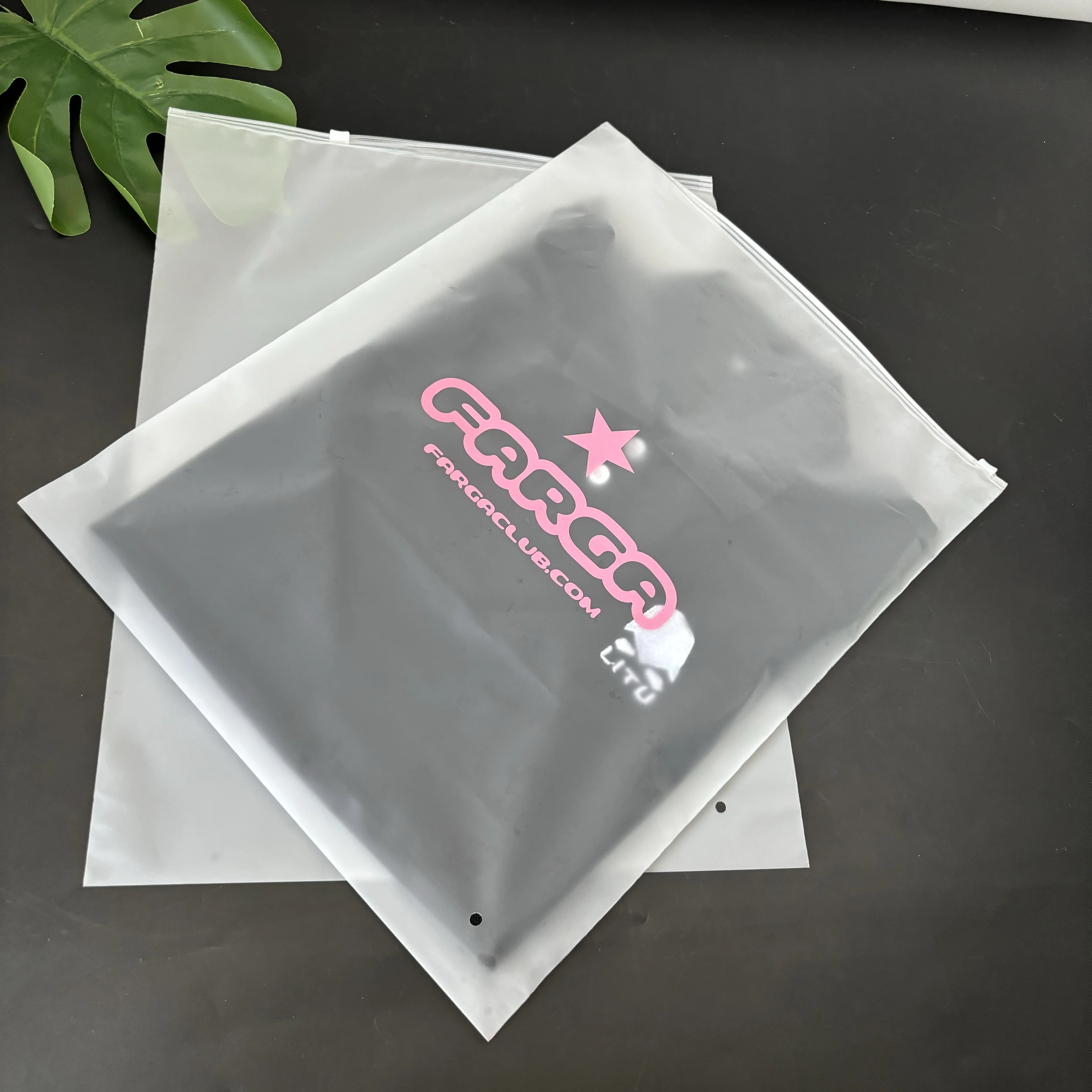 zipper slider frosty pvc zipper bag