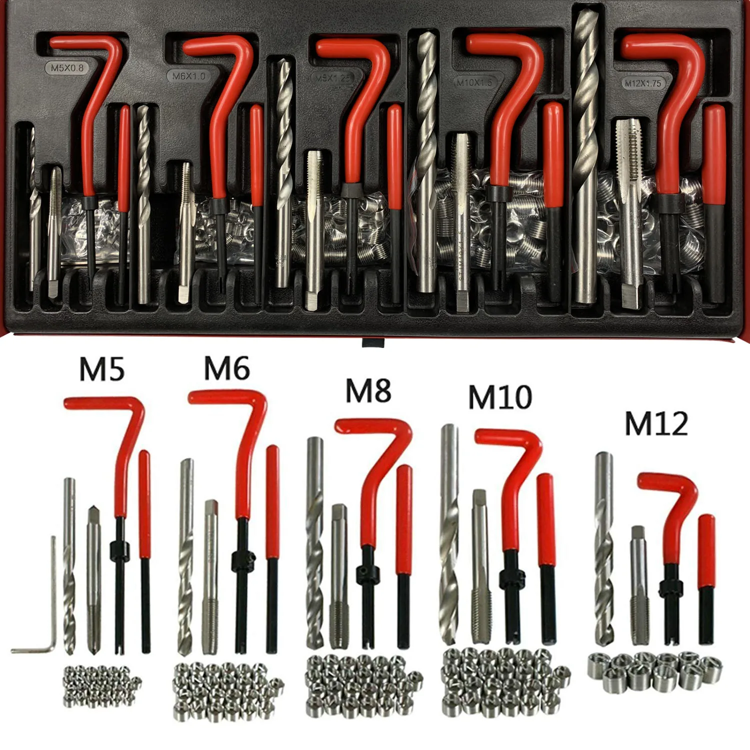 131pcs Engine Block Thread Repair Tool Kit M5/m6/m8/m10/m12 Restoring