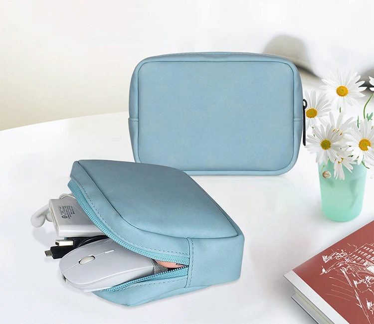 Portable Water-proof PU Travel Organizer Bags Earphone Digital Case Electronics Organiser