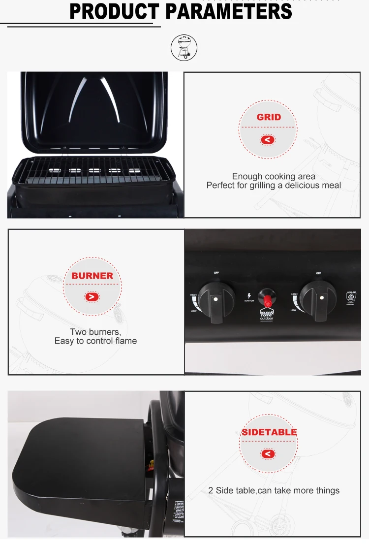 Wholesale 2 Burner Outdoor Restaurant Bbq Gas Grill Malaysia Barbecue