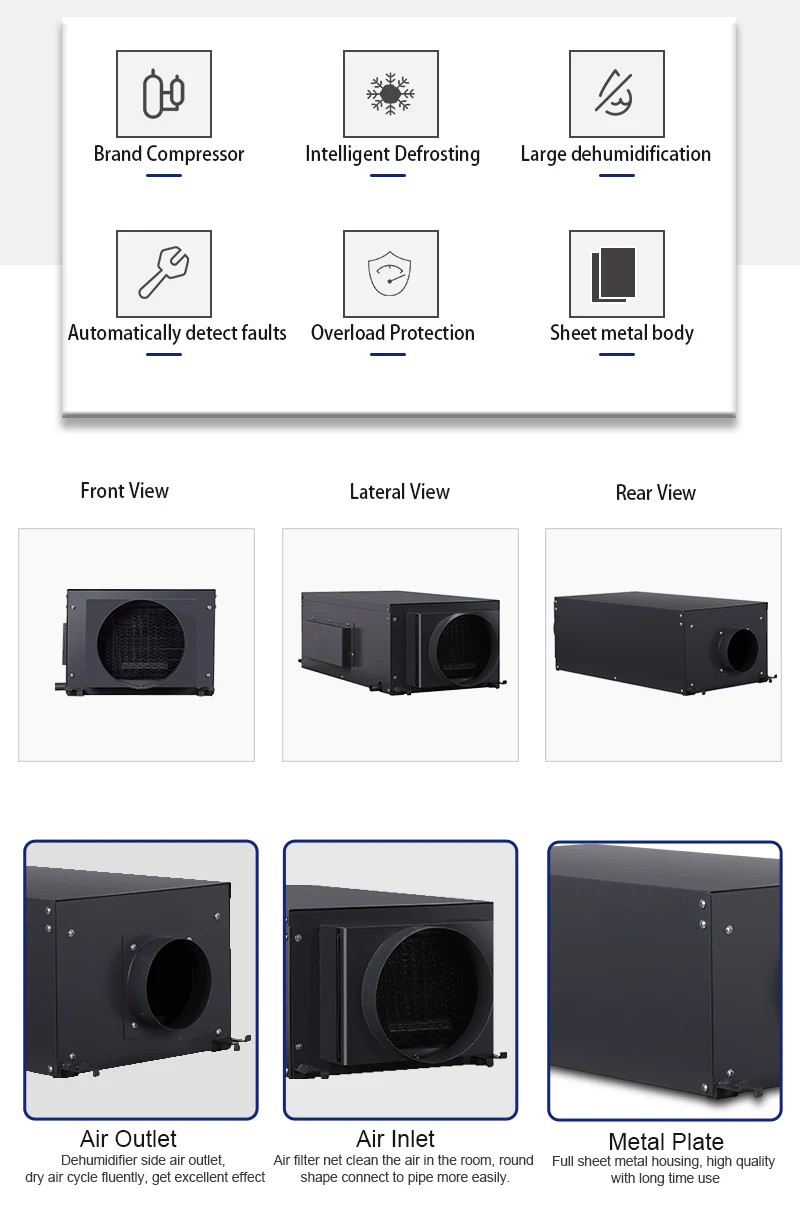 Commercial Ducted Industrial Dehumidifier, Ceiling, Wall - detail 4
