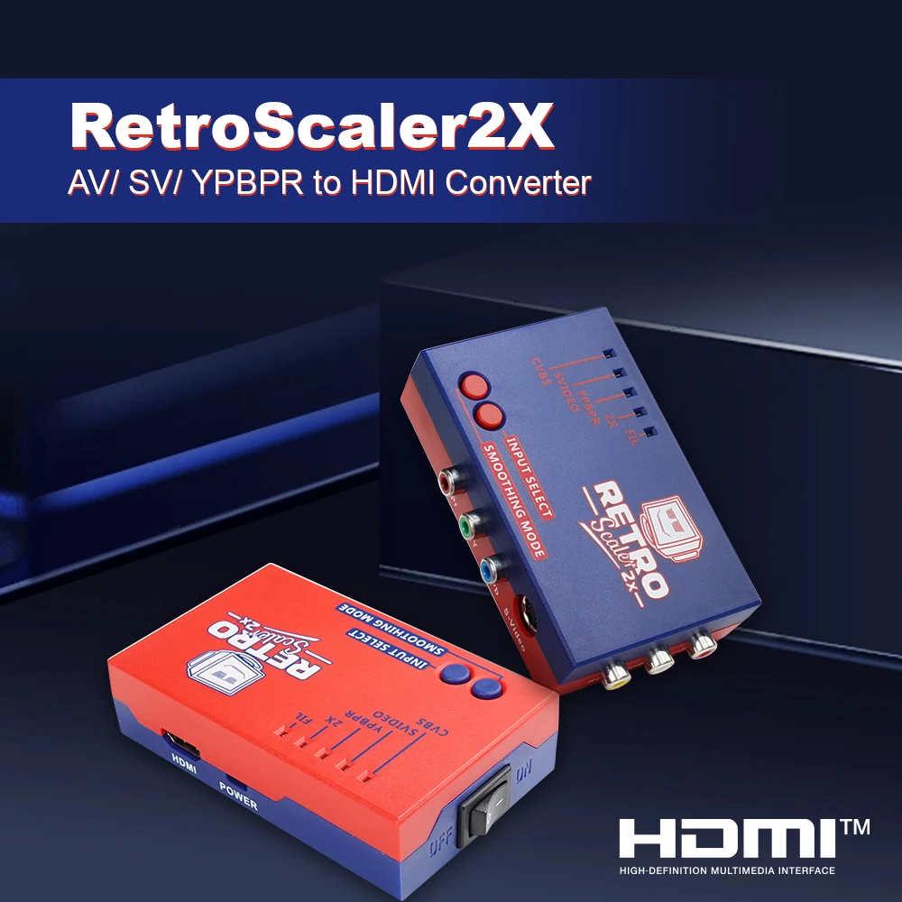 RetroScaler2x AV to HDMI Converter for PS2, N64, NES, Dreamcast