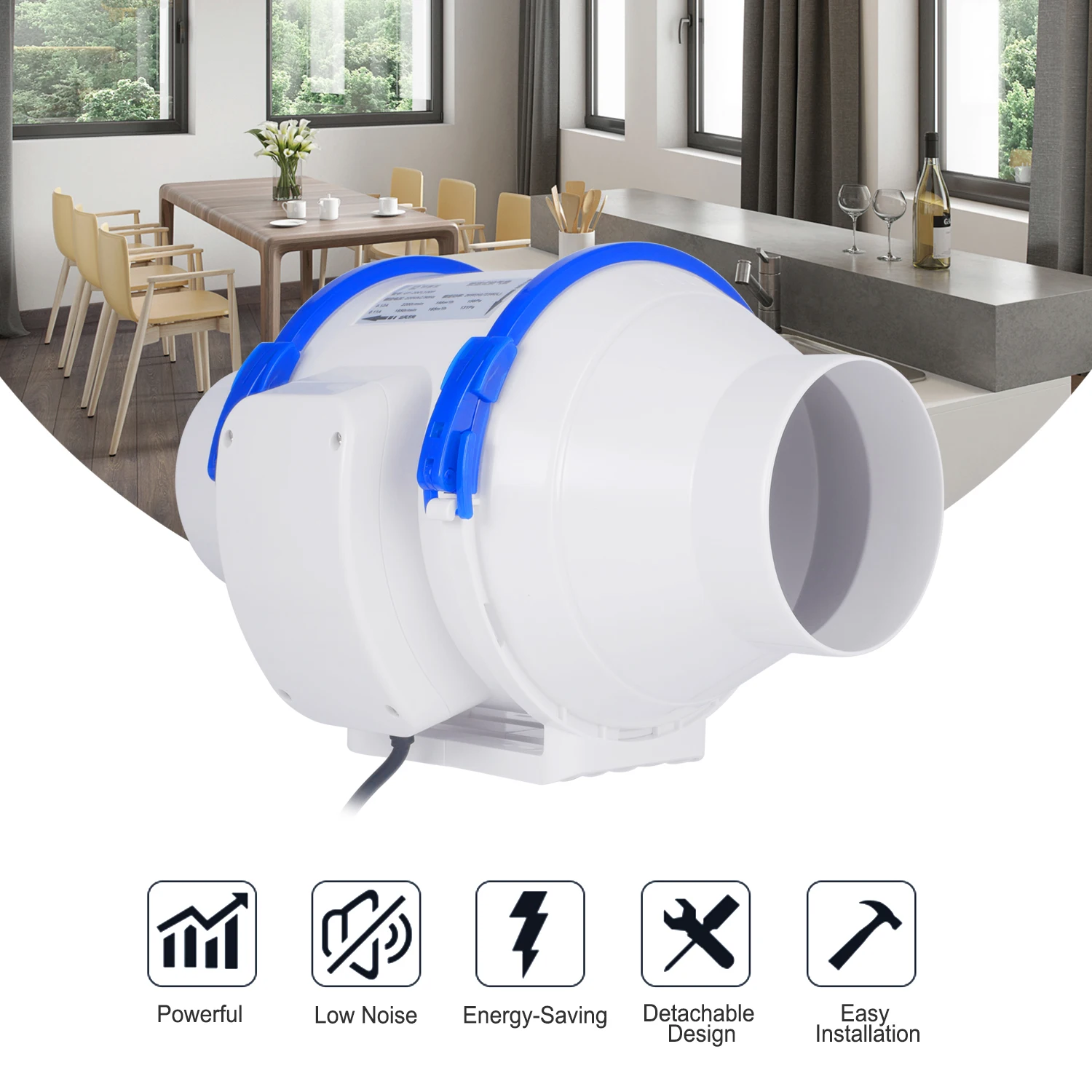 4 Inch Small Silent Inline Centrifugal Duct Extractor Fan For Grow Room