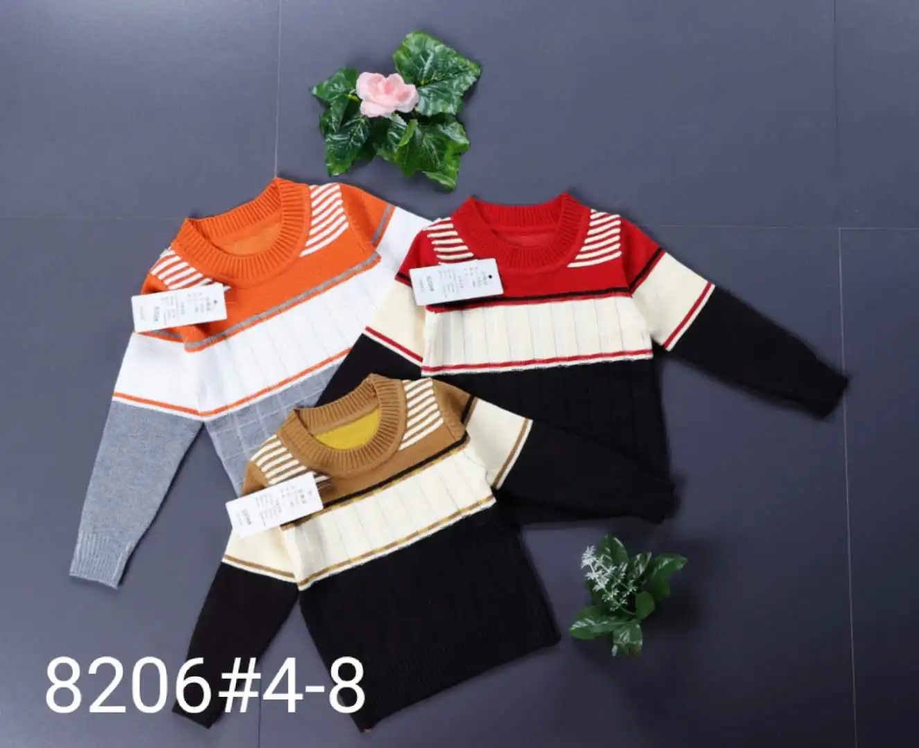 Wholesale Boys Sweater Design O-neck knitted handmade high quality cotton sweater for kids