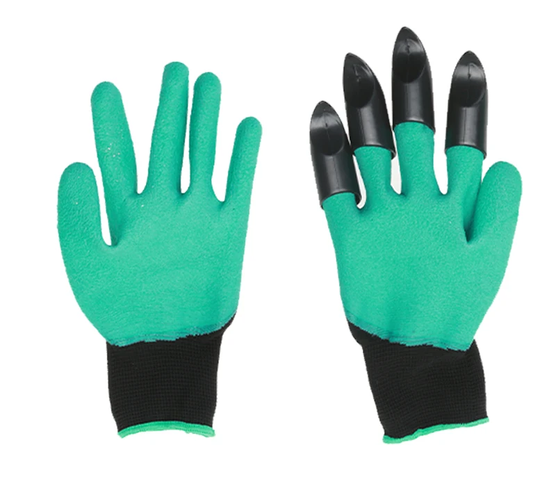 garden genie rubber gloves abs plastic with claws quick easy to