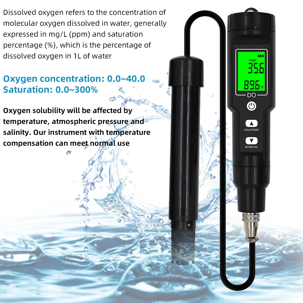 Portable Digital Dissolved Oxygen And Temperature Meter Oxygen Analyzer