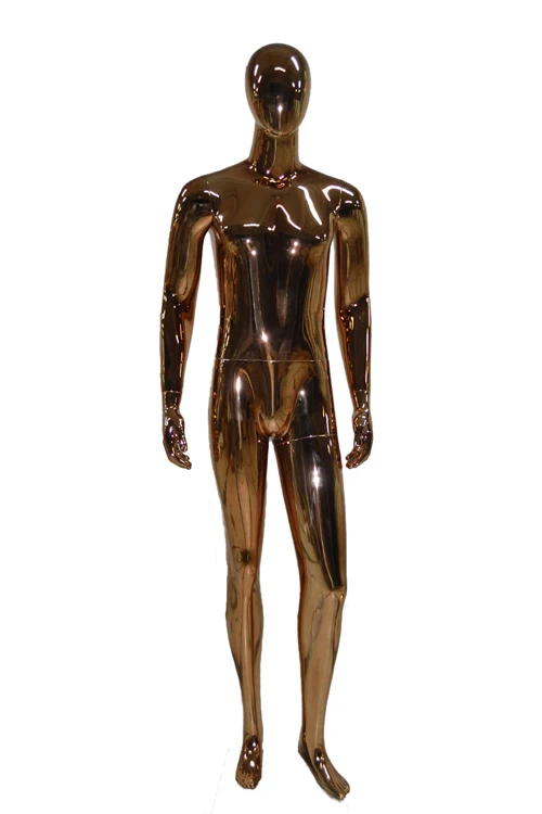meyshow展示玻璃纤维站立姿势男性全身玫瑰金铬模特
