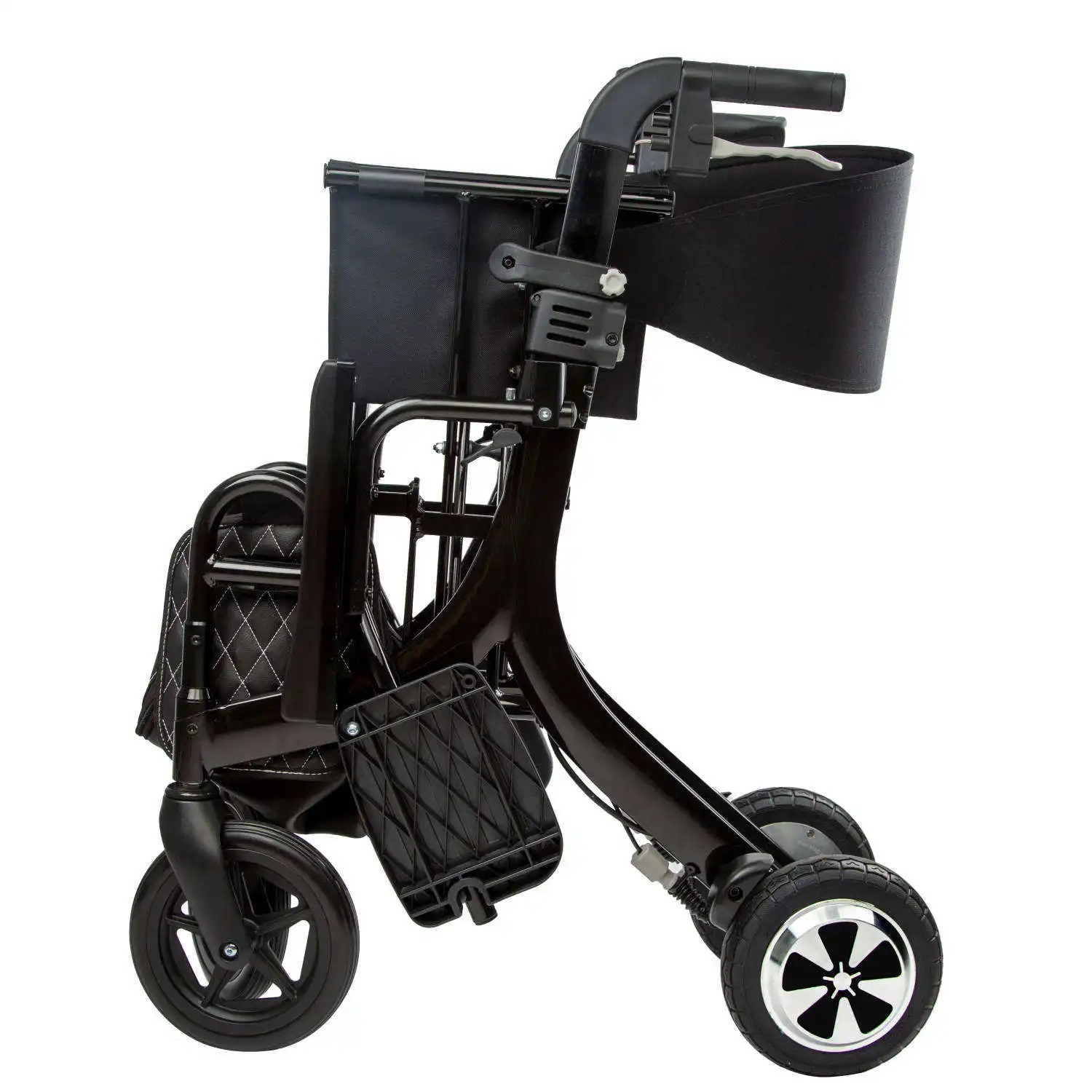 Foldable All Terrain Walker with Seat outdoor Walker for Seniors with large 10" Pneumatic Tires for Prefect Comfort Handle details