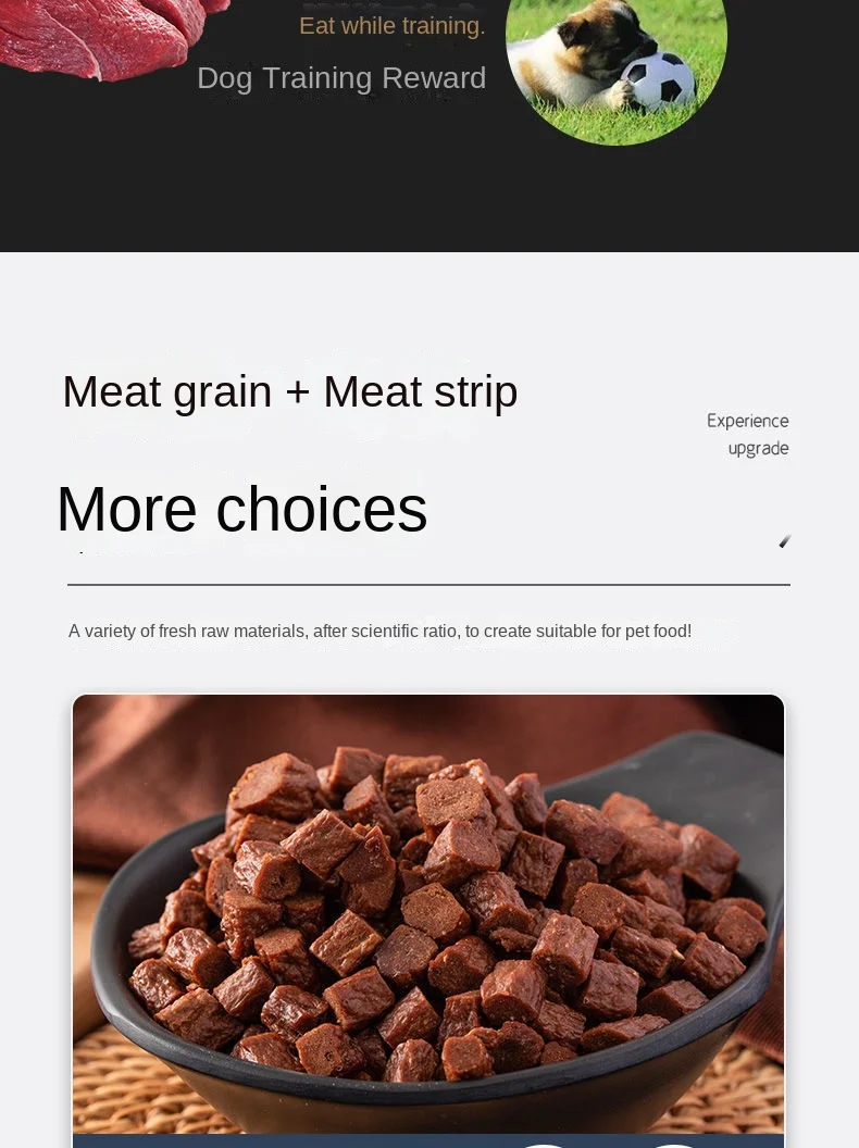 Dog Snacks Beef Granules Teddy Golden Hair Nutrition Training Molar Food Mixed Rice Dried Meat Gift Bag Fresh details
