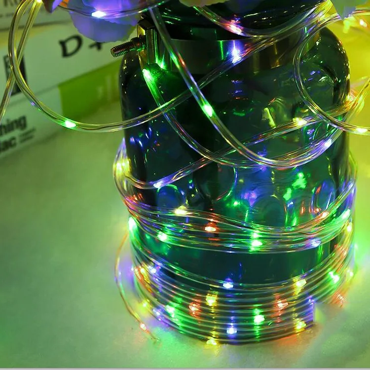 Hesheng Wholesale Outdoor Waterproof Customized Length IP65 Solar Led Rope Pipe Rainbow String Lights