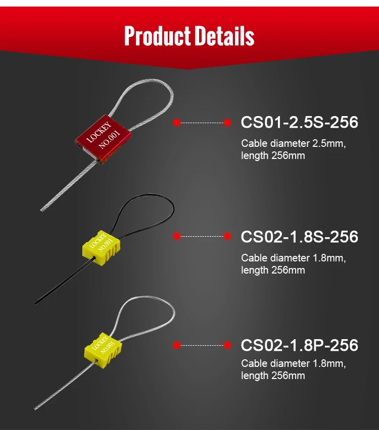 Hot Sale Security Adjustable Aluminum Alloy Container Cable Seal Lock