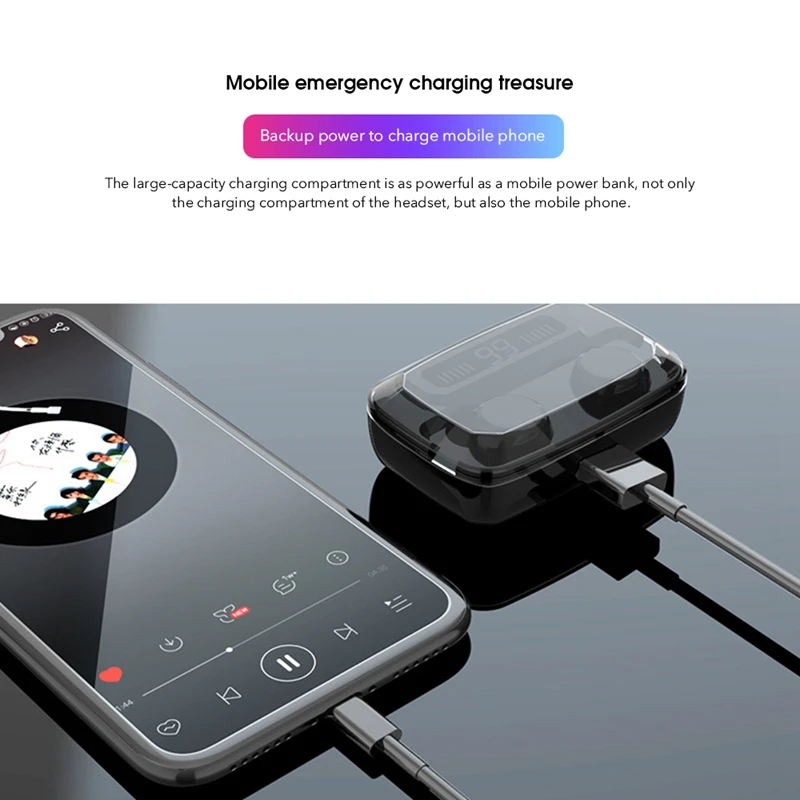 M11 Mini In-ear Bluetooth Earbuds With Power Bank Led Display Headset ...