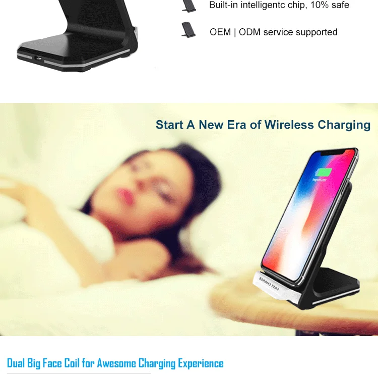 10W Fast Charging Stand Phone Holder Charger