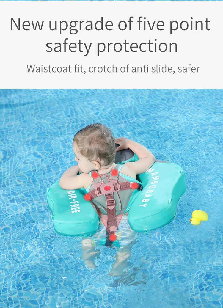 Mambobaby Noninflatable Safe Baby Chest Float With Canopy Flotador Swimming Ring Summer Baby