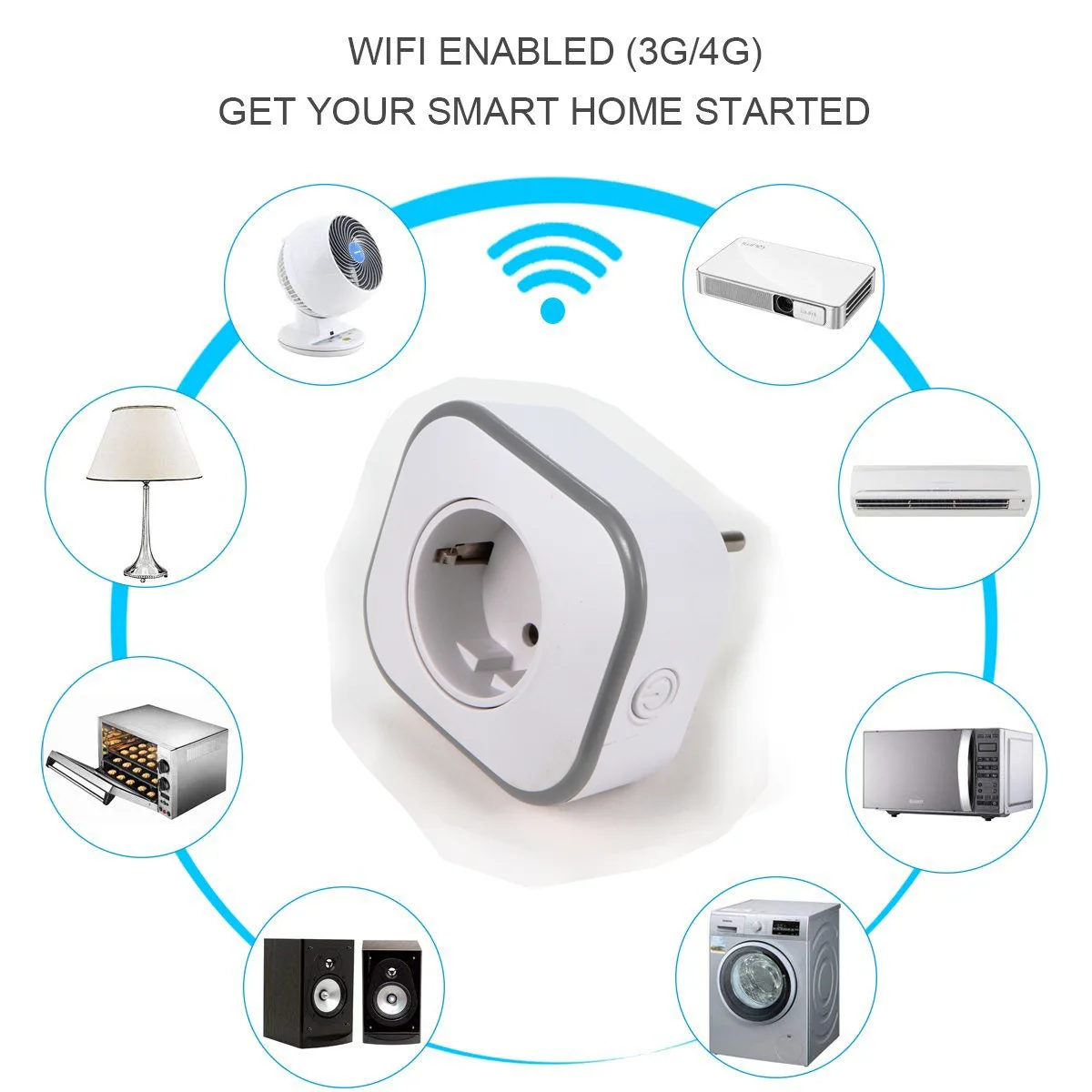 Smart Home Power Socket EU Plug 1 USB Port Adapter Power App Control with Google Assistant Amazon Alexa Voice Control  Sockets