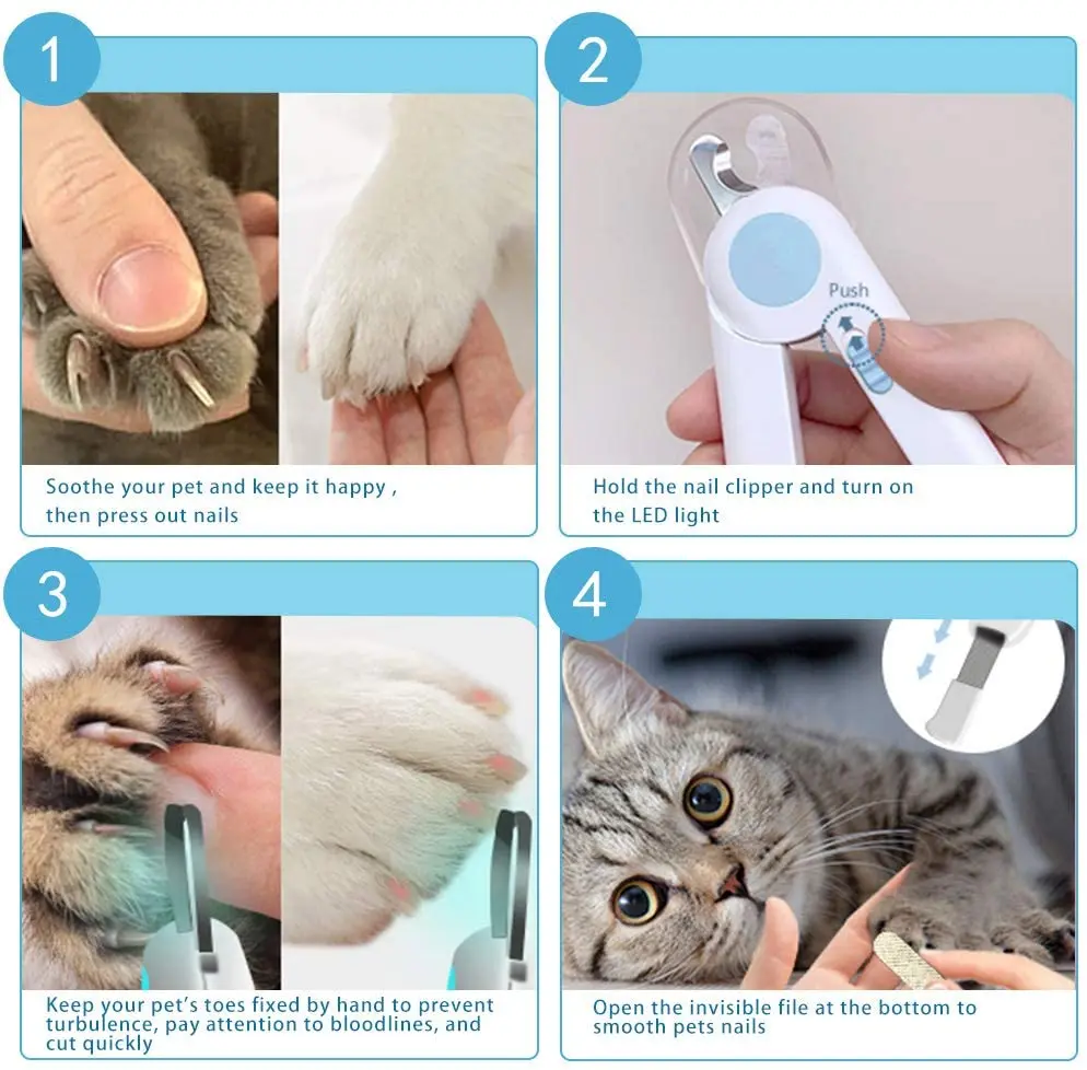 Dog Cat Nail Clippers And Trimmer,Pet Nail Clippers With Led Light To Avoid  Over-cutting Nails,Free Nail File - Buy Led Pet Nail Clipper,Pet Nail  Clipper Led,Nail Clipper Pets Led Product on 