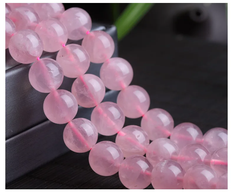 高品质天然粉红色水晶圆珠散珠批发多尺寸水晶珠厂家直销