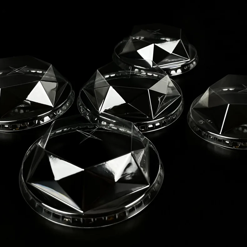 Disposable Pet Plastic Cups With Diamond Cup Lid Buy Plastic Cups