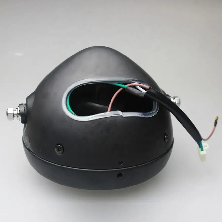 New Black Motorcycle Side Mount Headlight+Mount Fit For Honda Kawasaki Suzuki Yamaha Motorbike Headlamp