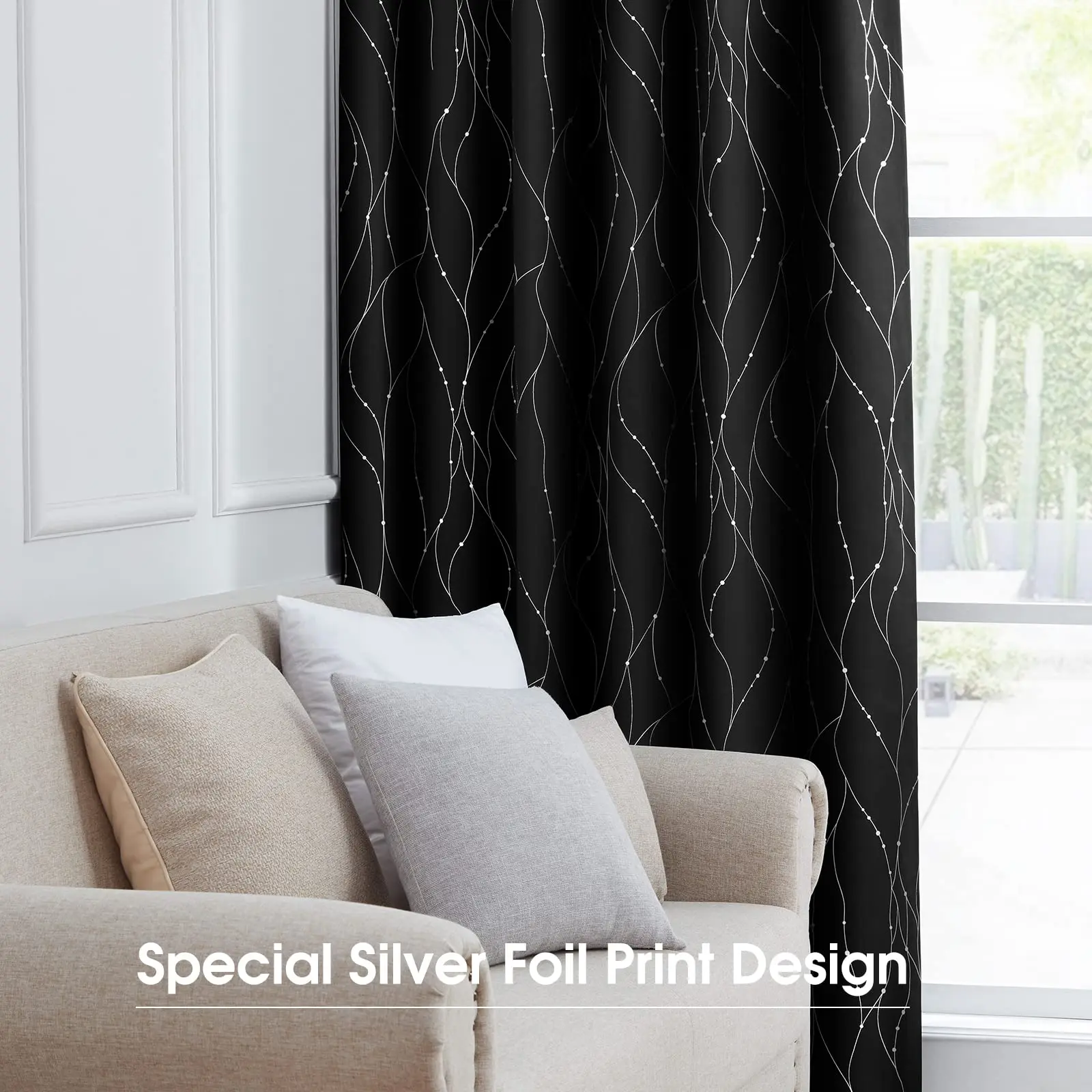 Light Blocking Foiled Curtain, 100% Polyester, Rod Pocket - detail 10