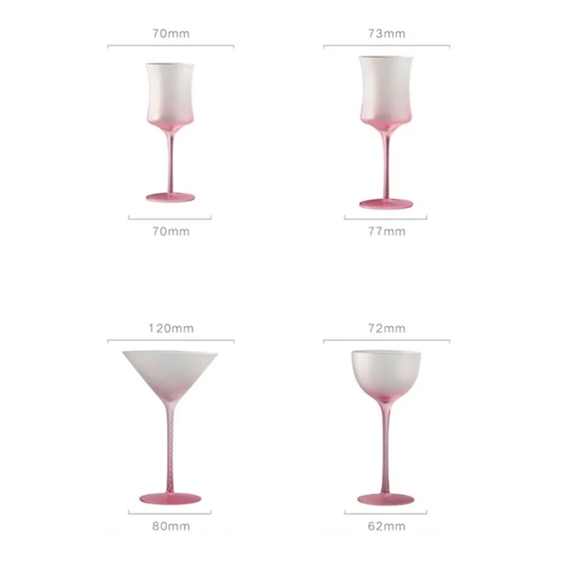 Wholesale Custom Sublimated Vintage Gradient Pink Wine Glasses For Home