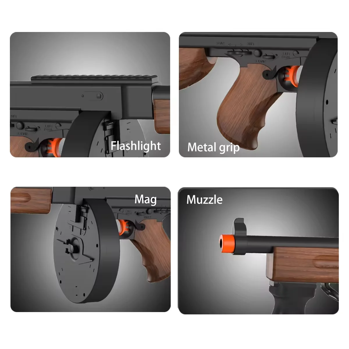 Rechargeable Electric Thomson Submachine Gun Gel Ball Explode Water Gun