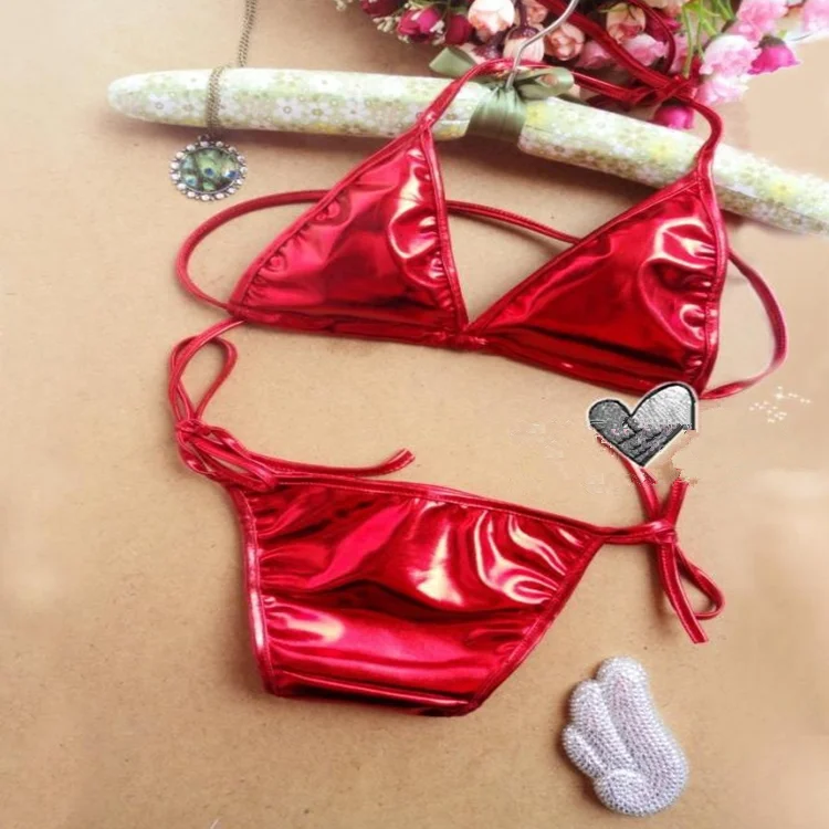 hot 2020 womens sexy two pieces pu patent lea