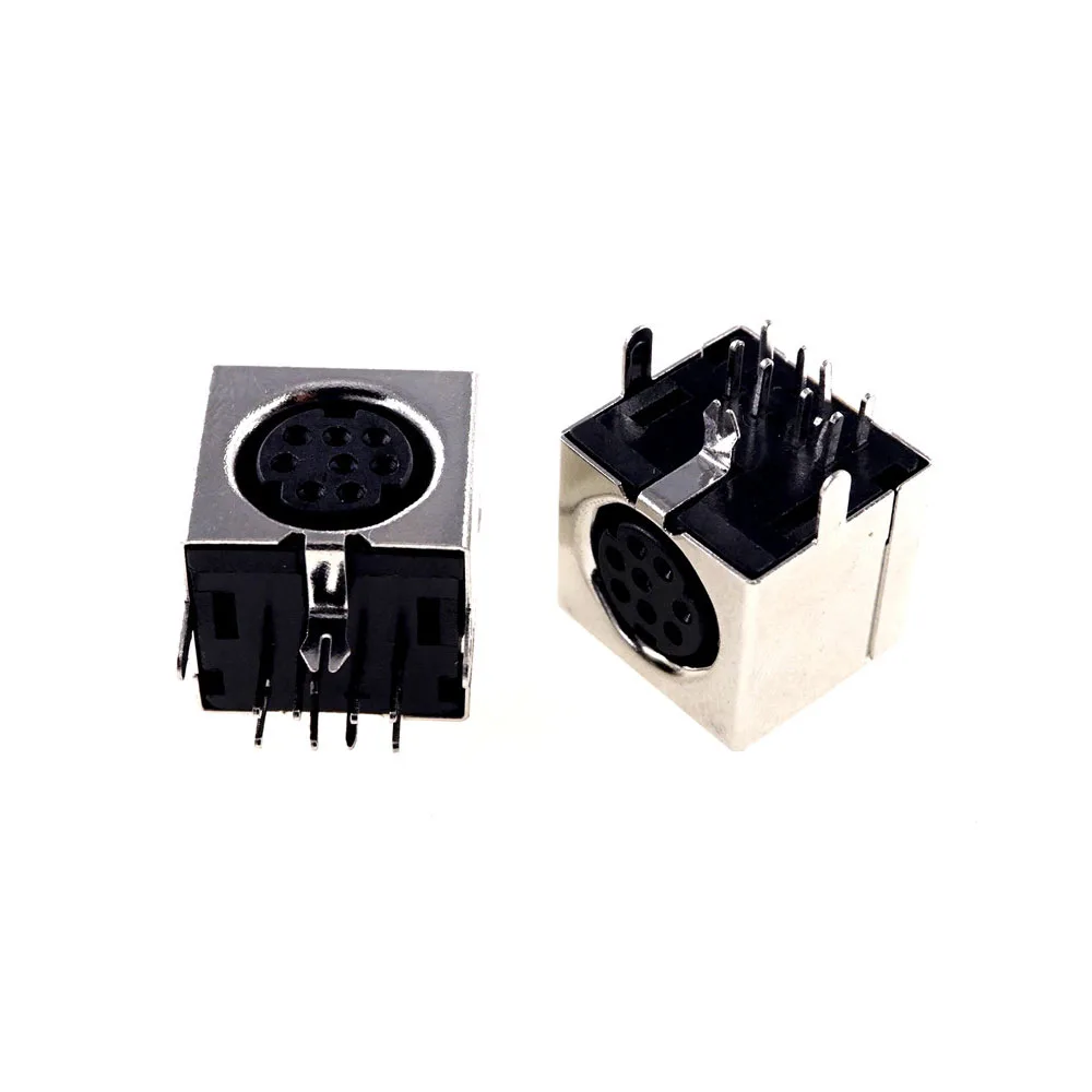 Circular Mini Din Connector 8 Pin Receptacle Female Socket Pcb Solder