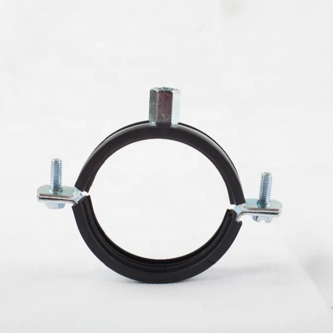 
stainless steel wall mount pipe clamp with rubber 