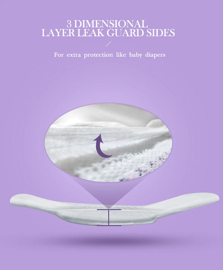 Antistatic Graphene Sanitary Pads Chlorinefree Lady Menstrual Pads