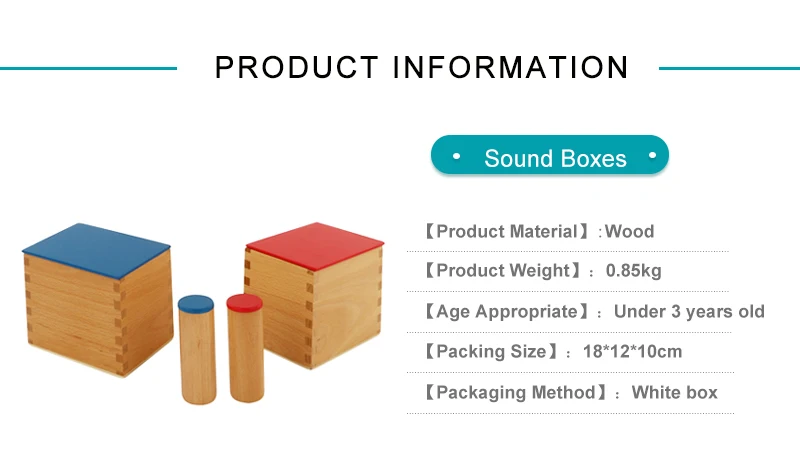 Cansmarter Sound Boxes baby educational wooden material montessori sensorial toys for kids