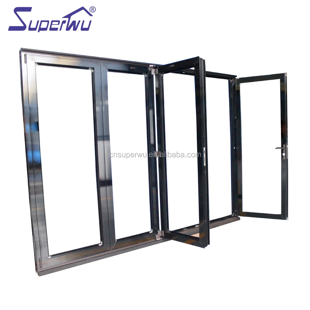 European double glazing aluminum bi folding doors price