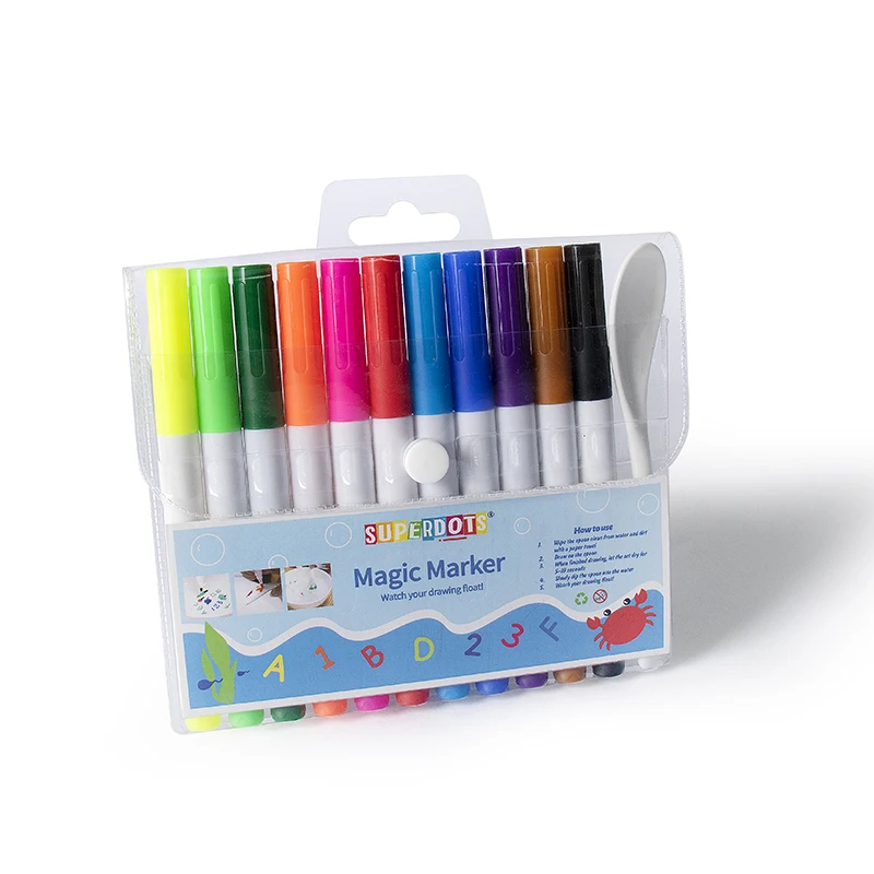Magical Kids Art Drawing Whiteboard Marker Pen 11 Colors Water Floating