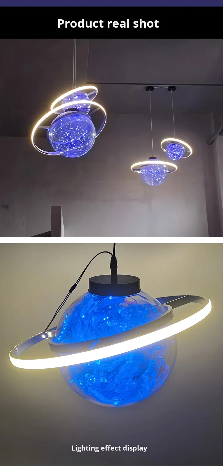 product planet shaped wedding stage decorative lights restaurant chandelier photo area starry sky ball middle sized wedding props-2