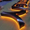 Factory custom Indoor advertising 3d backlit uber illuminate led light up Channel acrylic led letters shop name board designs