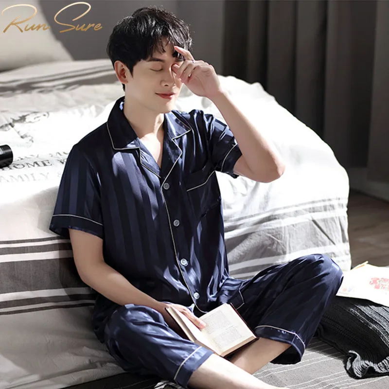Wholesale Luxury 19mm 100% Silk Men's Silk Pajamas Sleepwear