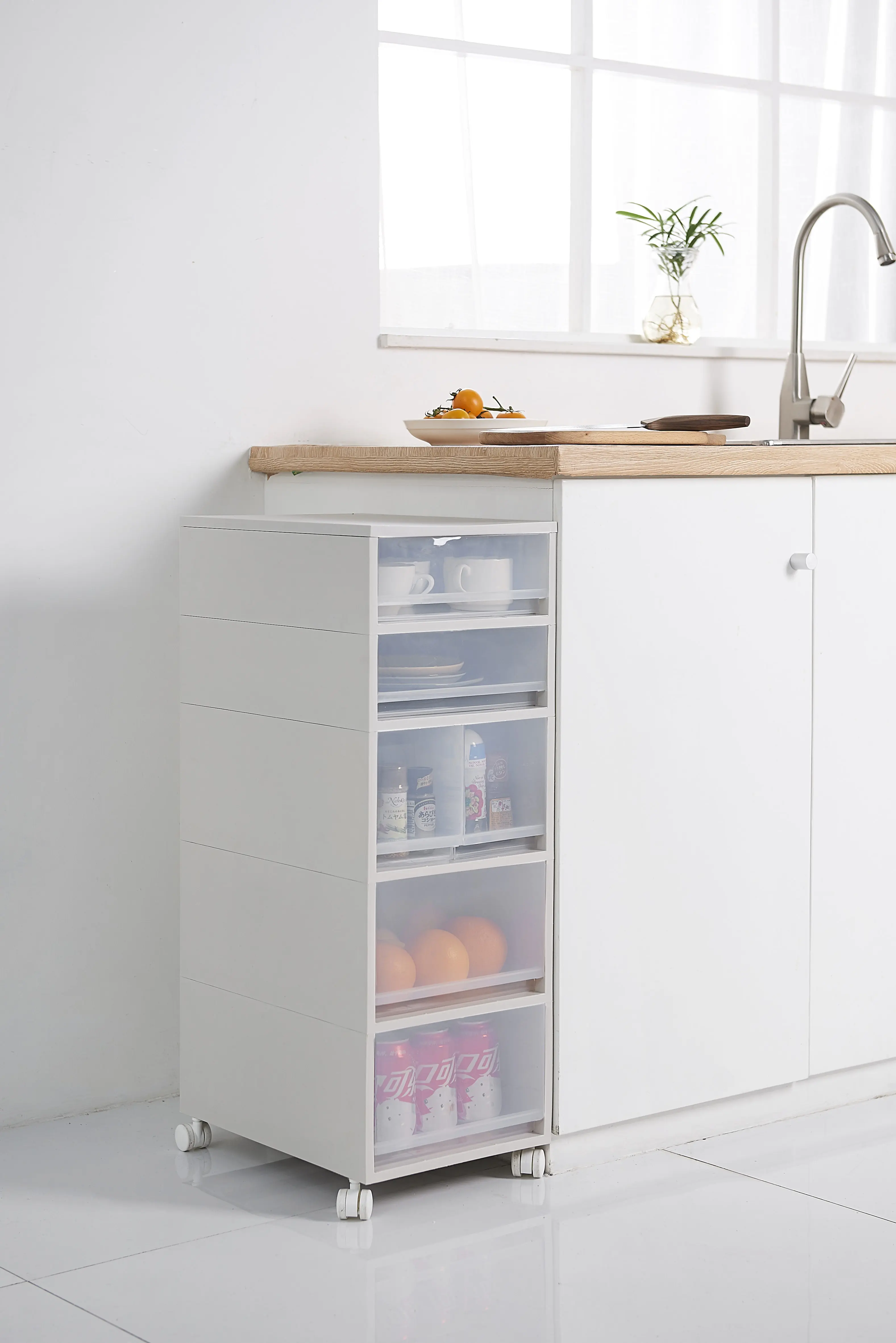 Narrow Slim Rolling Storage Cart And Organizer,Kitchen Storage