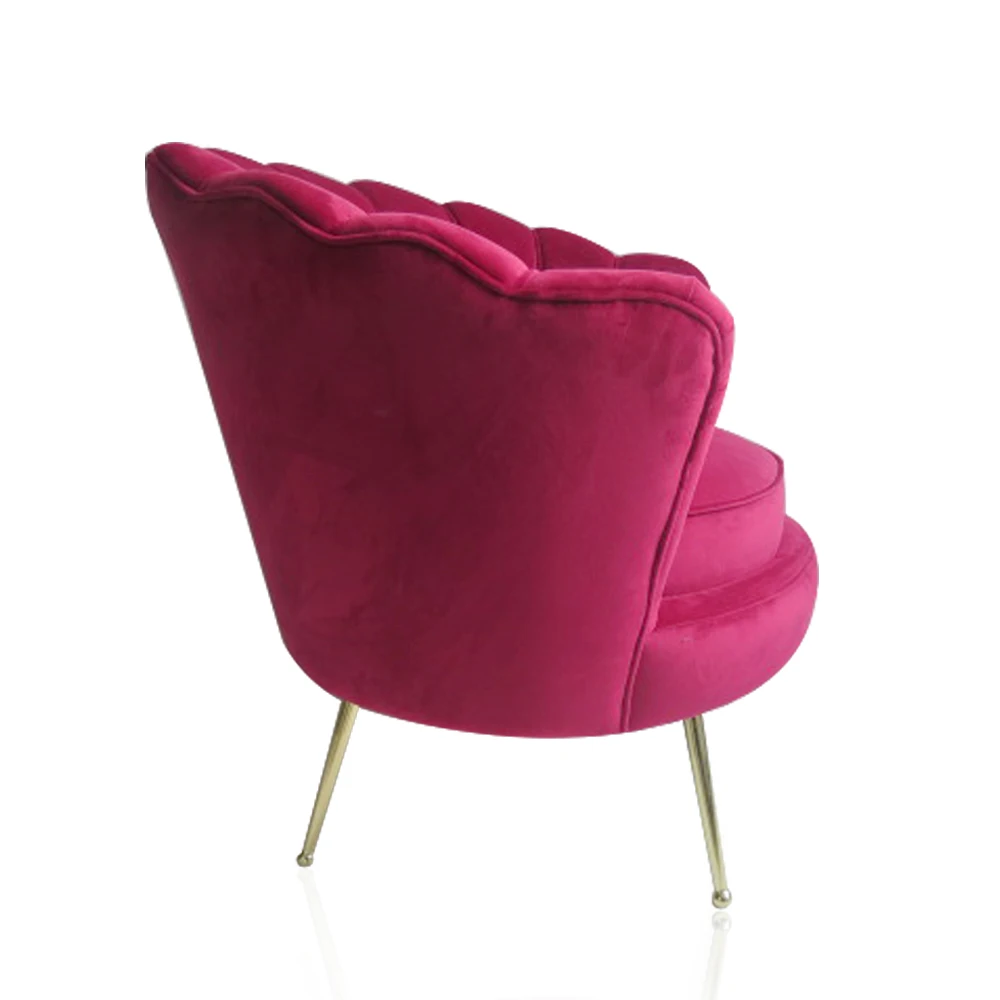 Contemporary Velvet Fabric Upholstered Tufted Dominic Accent Chair with Golden Legs manufacture