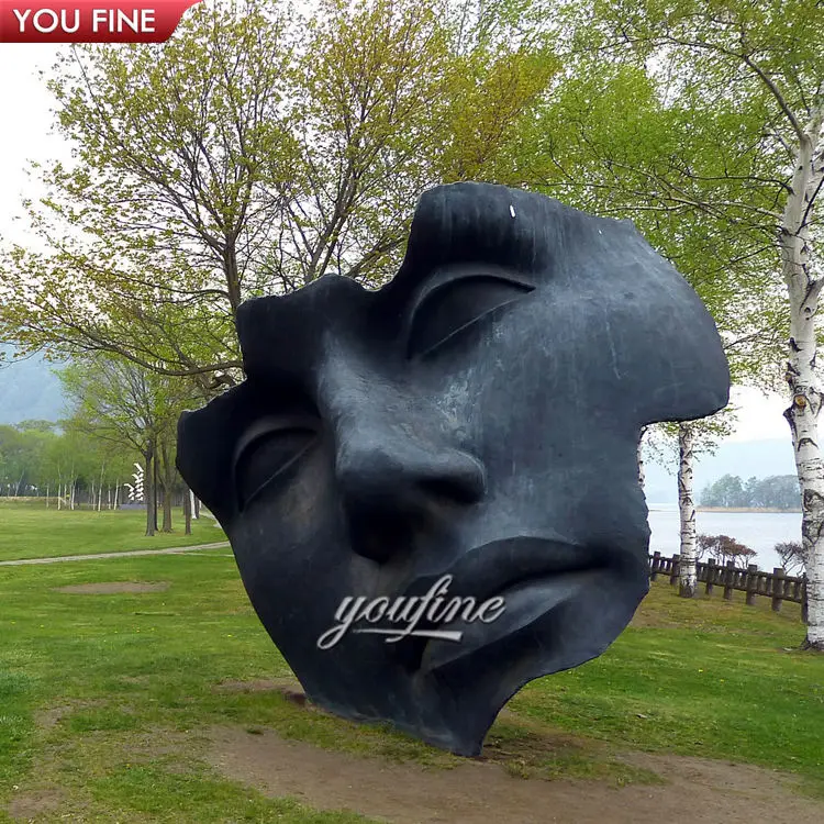定制花园青铜面部雕像男子头像雕塑出售