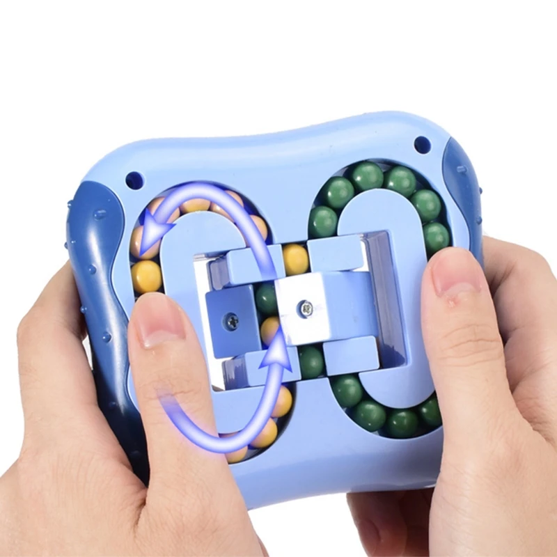 Haricots Magiques Tournants,QXNDXQ Magic Beans IQ Jeu Cube Jouet Puzzle Cube Magique,Jouet Créatif De Décompression Fidget pour Adultes et Enfants Puzzle 3D Doigt Rotatif Fidget Spinner 