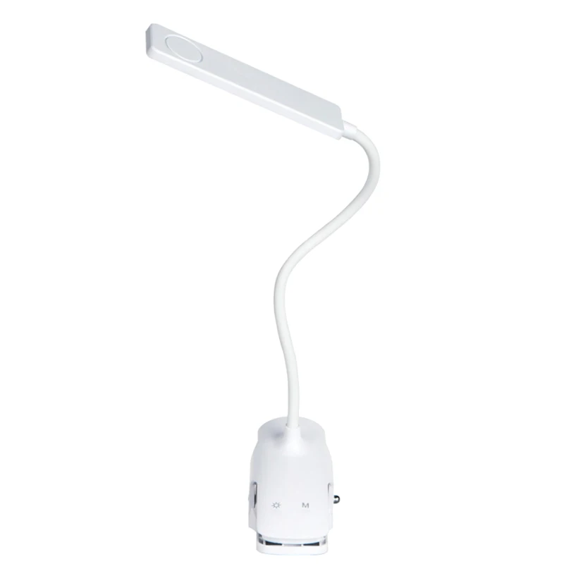 Flexible Goose-neck Battery Operated Reading Light Clip On Lamp Touch Control Table Lamp