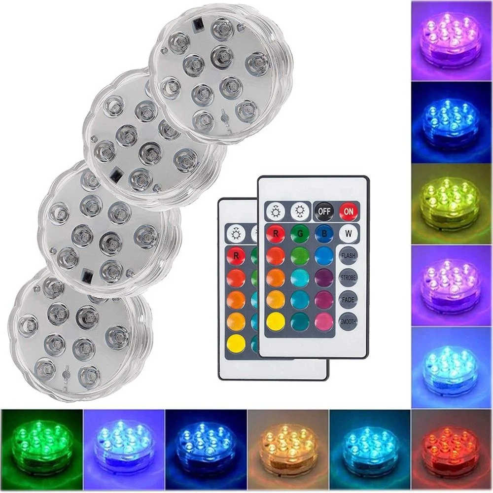 submersible led lights Remote Controlled, Battery Powered, RGB Changing Waterproof Light for Home Decoration