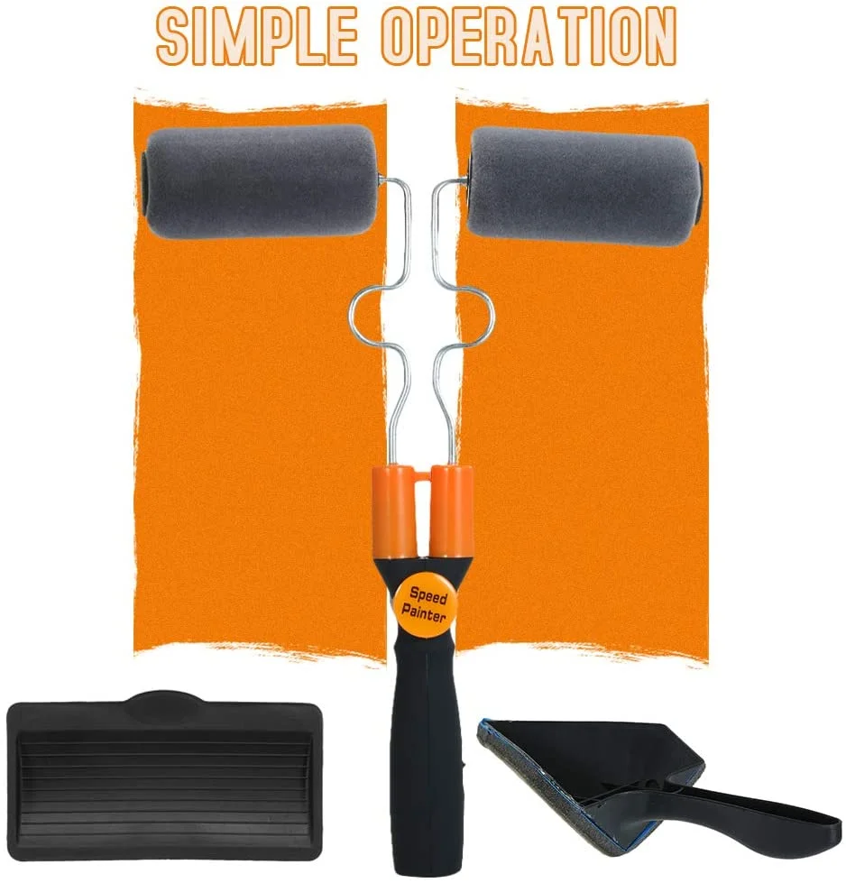 Diy Graining Tool Double Paint Roller Brush Kit Interior Wall Painting