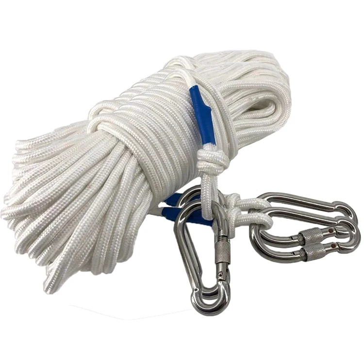 Bu-196 Nylon Safety Rope Freediving Nylon Lined Nylon Rope With Clips ...