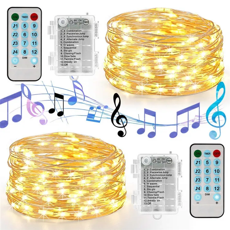 Fairy Lights Battery Operated, 16.4 Ft 50 LED Waterproof Warm White Multi String Lights with Remote